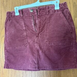 American Eagle rust colored corduroy skirt, size 6.  Super stretch.